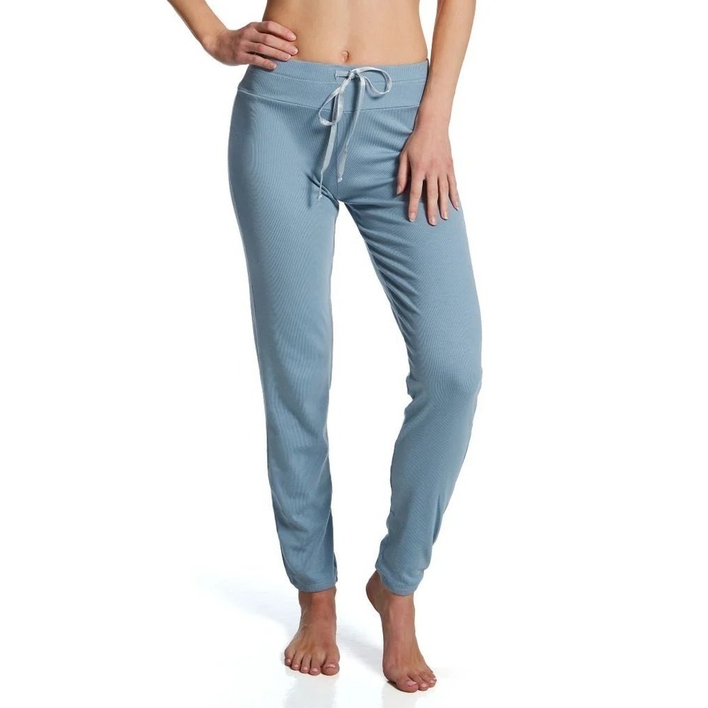 PJ Harlow Ribbed Lounge Jogger Pants Light Blue Soft Modal Blend Size S